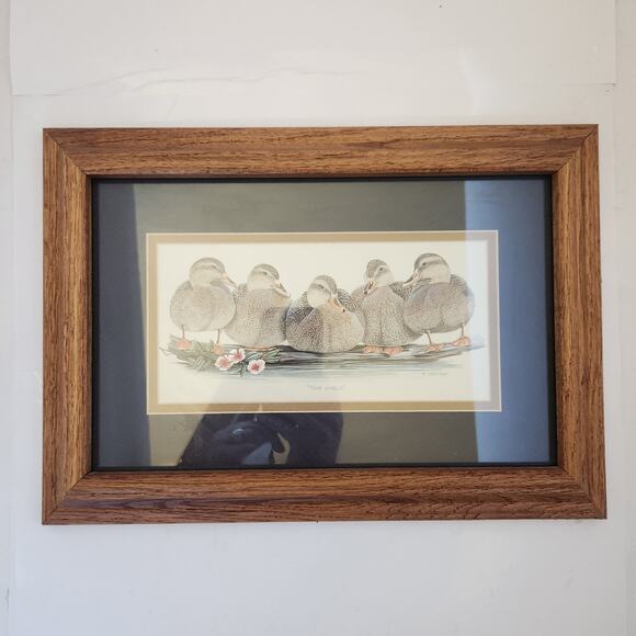 Art Lamay "The Girls" Duck Print, Framed, Matted Signed 15.5x11